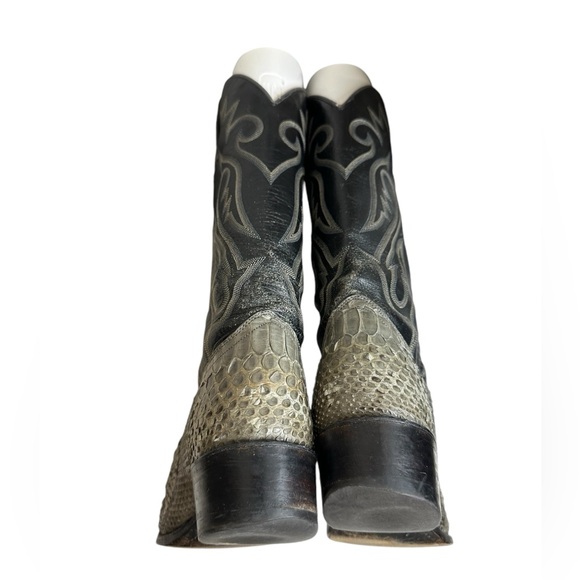 J Chisholm Snakeskin Leather Python Cowboy Boots Men's Sz 10 EE Leather Lined - Picture 12 of 16